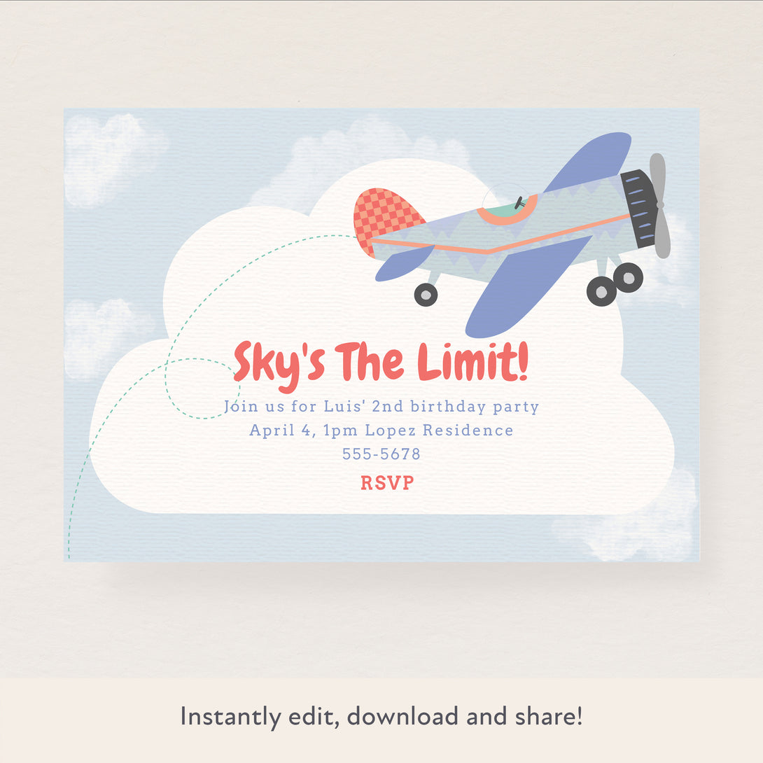 Max Air Invitations Airplane Invitation – Meri Meri EU
