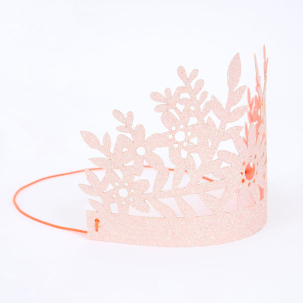 Pink Glitter Party Crowns Image2