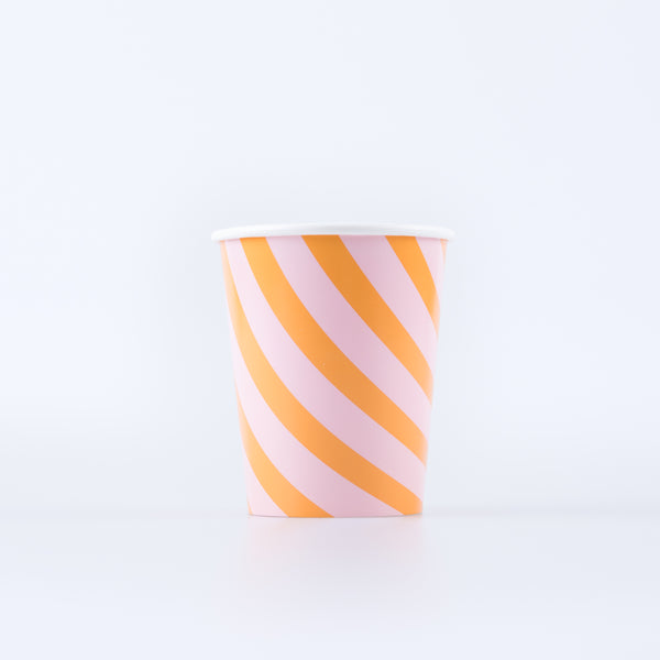 Pink & Orange Stripy Bups (x 8)