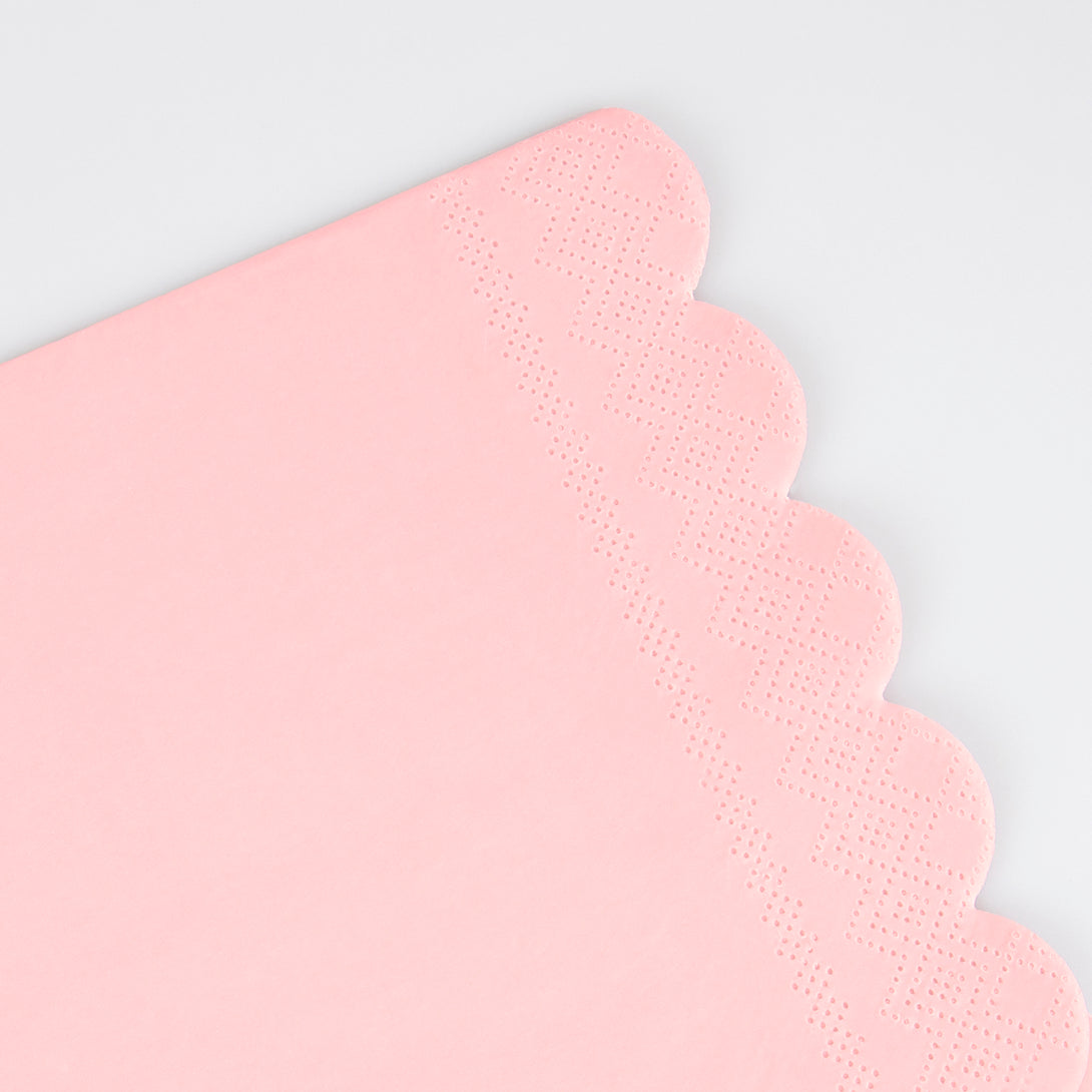 Our pink paper napkins are perfect for an anniversary party, romantic meal or a princess party.