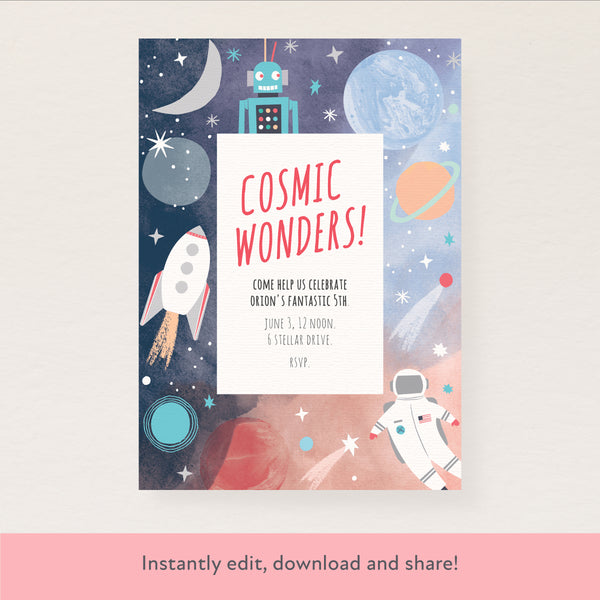 Space Download & Print Invitation Image1