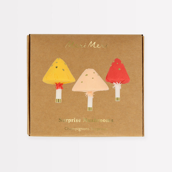 Our special party favours, in the shape of mushrooms, are perfect as party bag gifts or fairy party decorations.