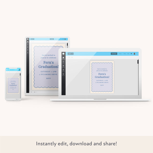 Periwinkle Scallop Download & Print Invitation