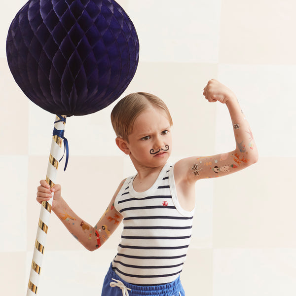 Our kids temporary tattoos with circus characters are perfect for a circus party. Image2