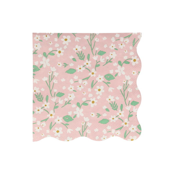 Our paper napkins have a pretty ditsy floral design with scalloped edge. Image4