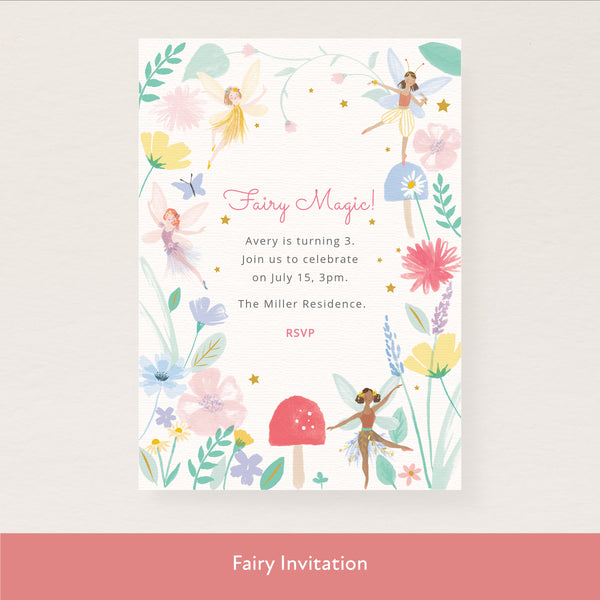 Our digital party bundle, with bright and beautiful fairy illustrations, includes all you need to welcome guests to your party. Image7