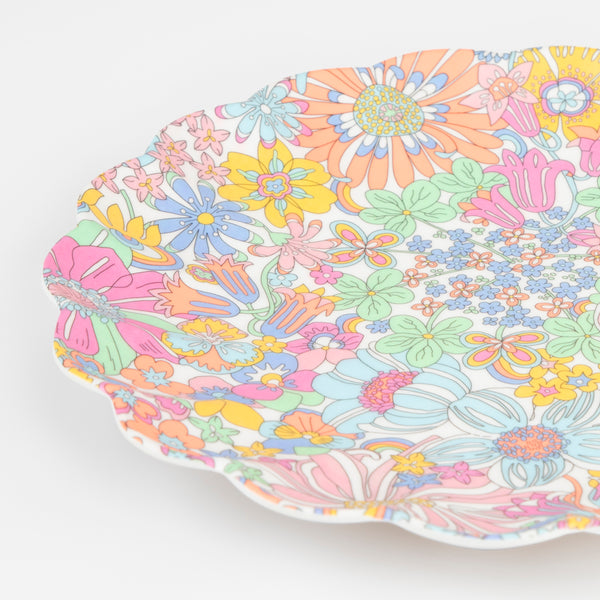 Meri Meri x Liberty Rainbow Garden Grande assiette réutilisable
