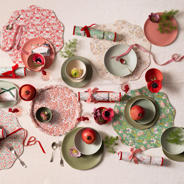 Use our luxury placemats, made from laminated wood with festive Liberty prints, for all your Christmas meals and parties. Image2