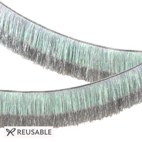Silver Iridescent Tinsel Fringe Garland Image1