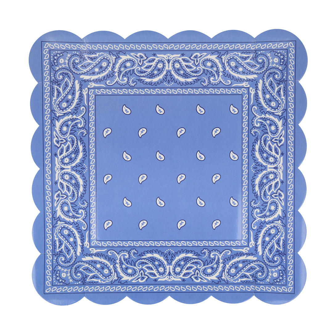 Add to your western theme party with our stunning paper plates in the shape of bandanas.