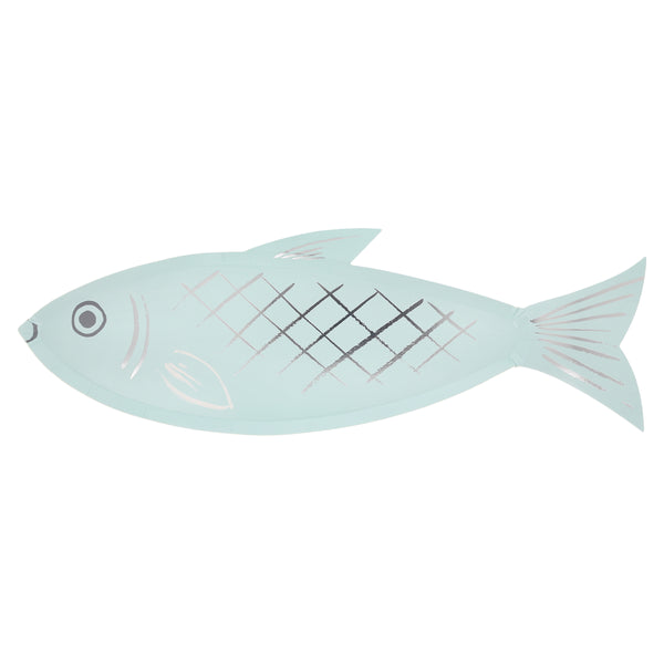 Let our fish-shaped plates, made from paper in shades of blue with shiny silver foil details, add a wonderful ocean vibe to your party. Image6