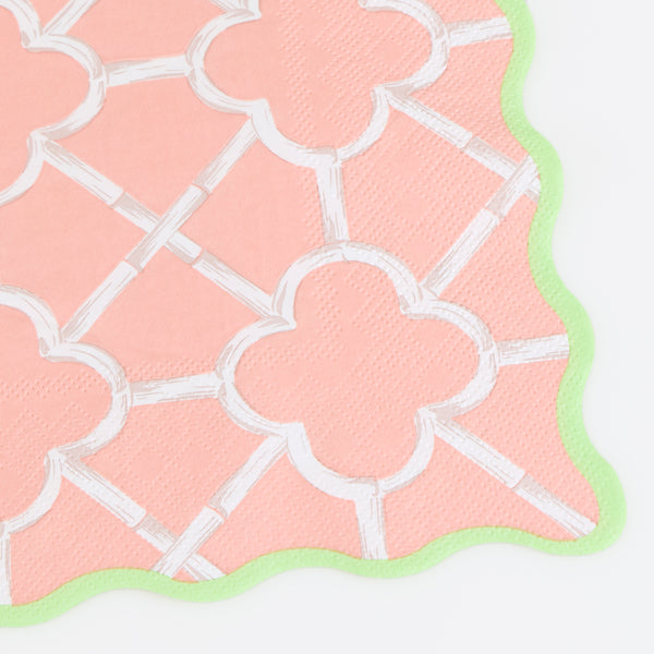 Our large napkins, made from 3-ply paper, come in four bright colours with a sensational bamboo design, perfect for birthdays and picnics. Image2