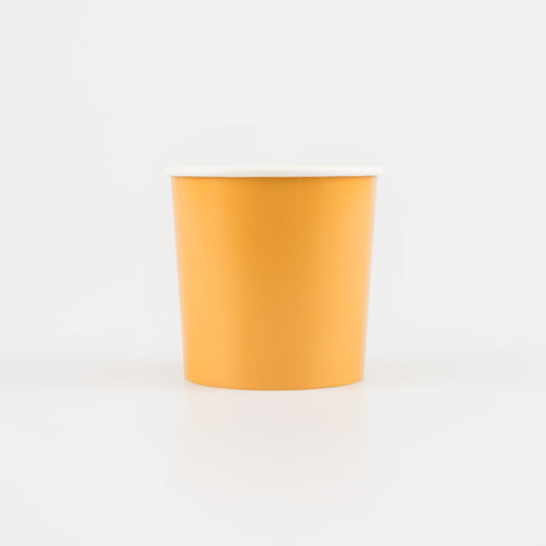 Our yellow party cups are suitable for hot or cold drinks, ideal for any special celebration.