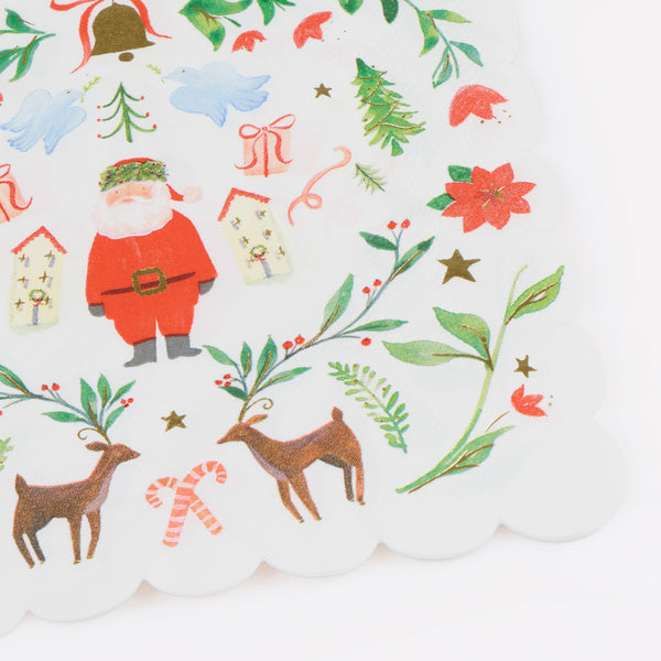 Let Santa make your Christmas party look sensational, with our special set with plates, napkins and cups and a large decoration. Image7