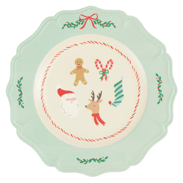 Our Christmas melamine plates, in a large plate size, feature jolly designs of traditional Christmas motifs with seasonal colours for a fun look. Image5