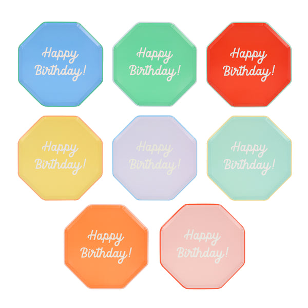 The octagonal design, and bright colours, of our birthday plates make these the perfect side plates for a birthday celebration.