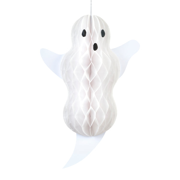 Add our honeycomb hanging ghost decorations to your Halloween party decor for a fabulous floaty 3D effect in the porch or windows. Image3