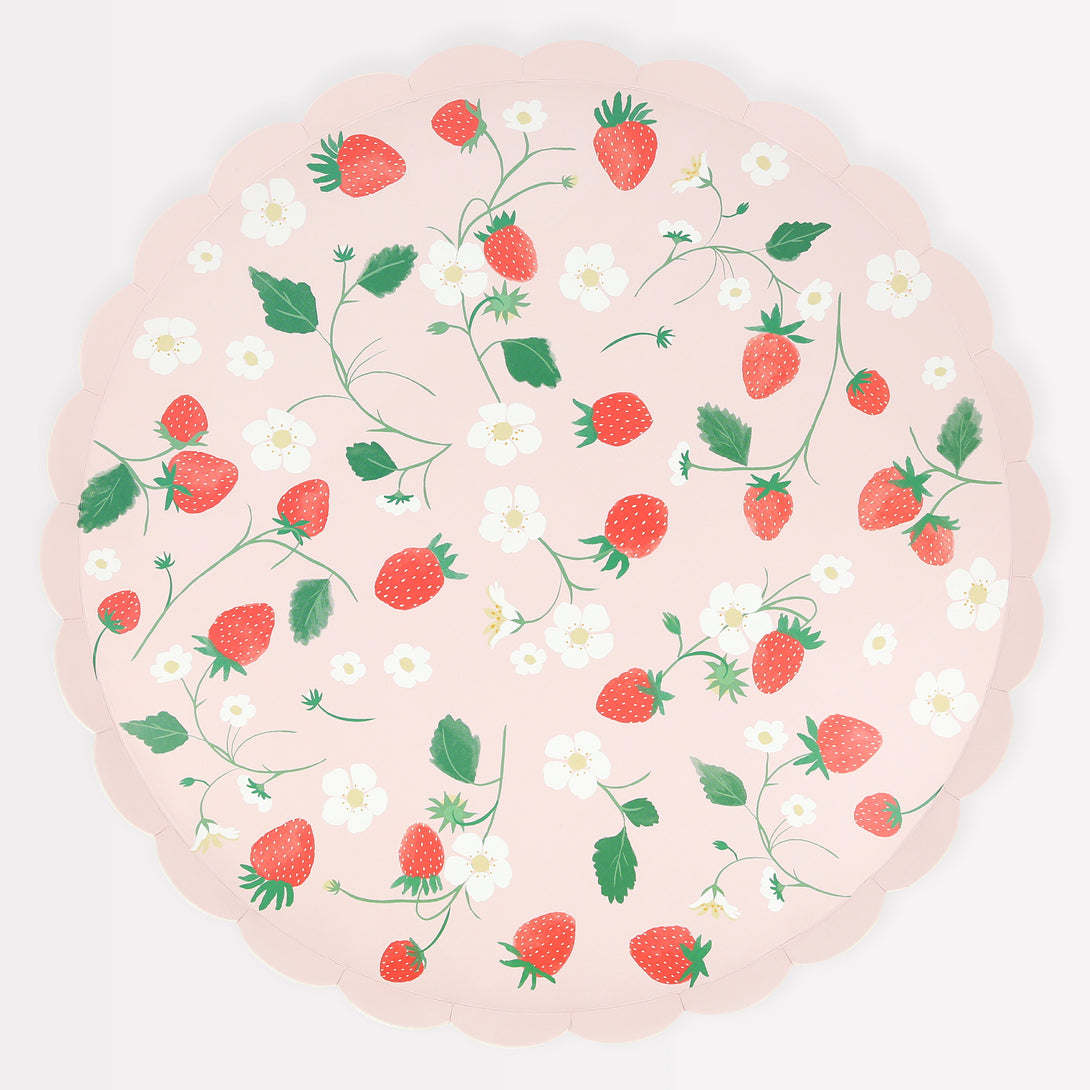 Give any party or special meal a wonderful summery touch with our charming pink plates with a strawberry design.