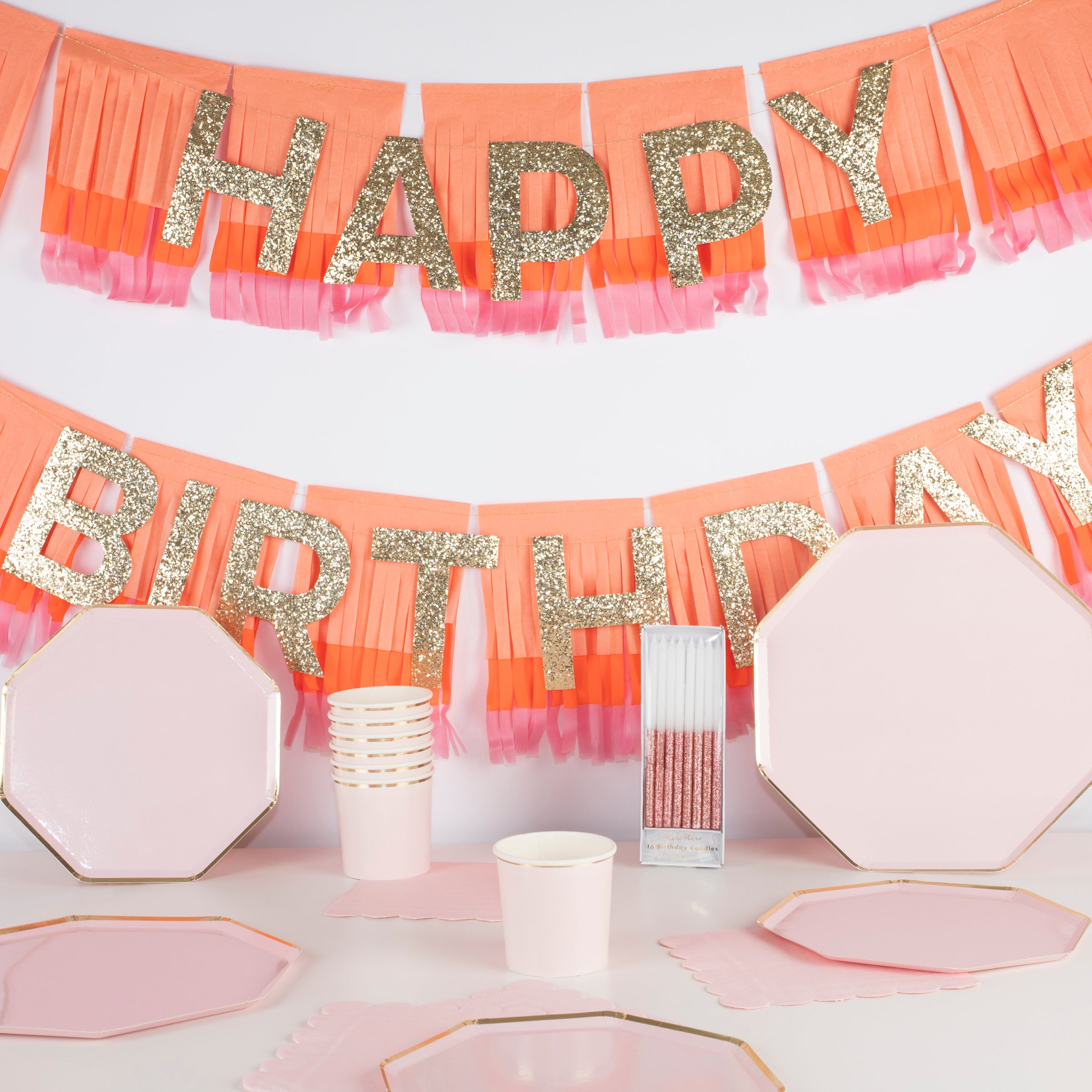 Pink Happy Birthday Party Set