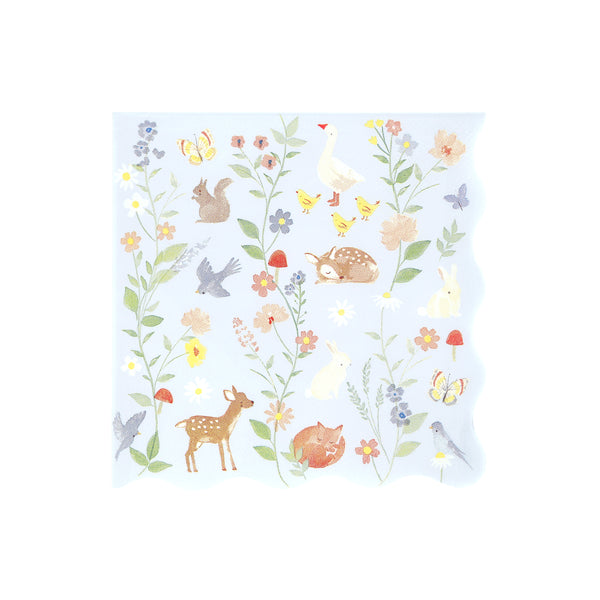 Our paper large napkins, made from 3-ply paper, have an adorable baby animals and floral design in soft colours, ideal for first birthday parties. Image3