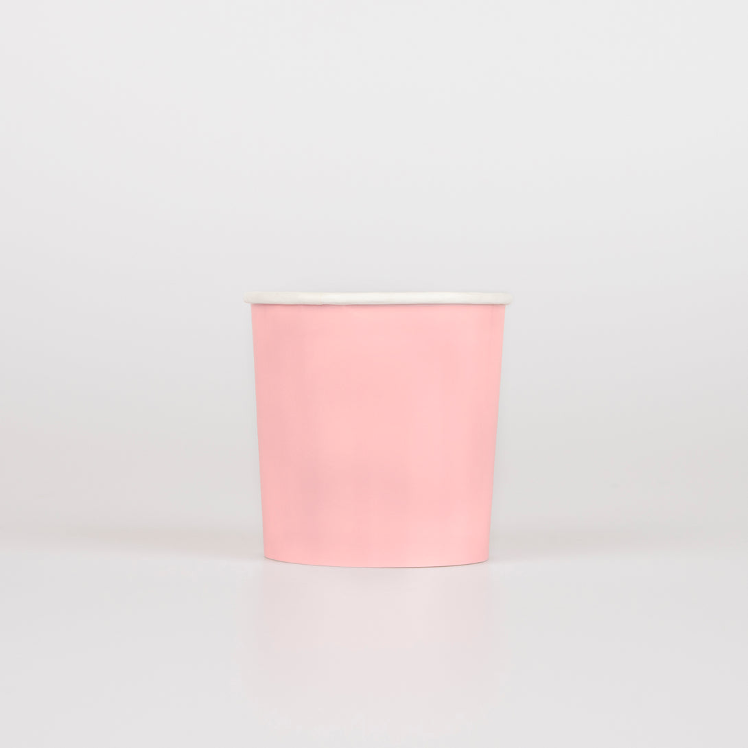 Our paper cups, in pink, are great for a ballet party, princess party or as cocktail party cups.