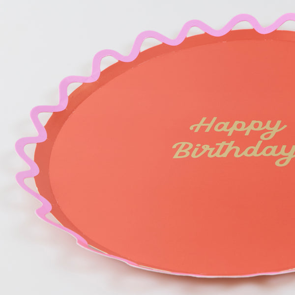 Our side plates are ideal as birthday party plates, featuring bright colours and a Happy Birthday message in shiny gold foil. Image3