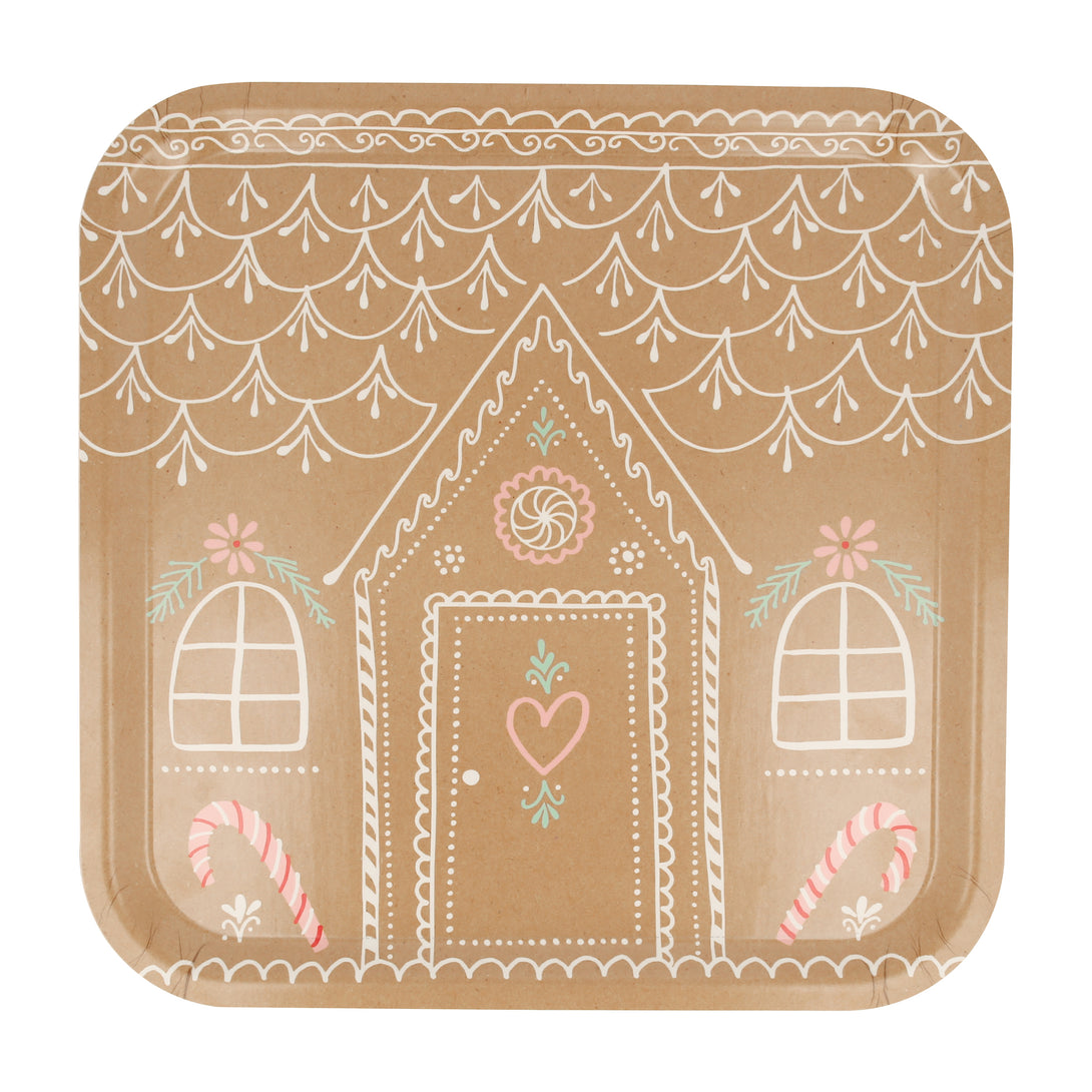 Our Christmas tray is designed to look like a gingerbread house, and is perfect to place food and drinks or, or to use as a craft tray.