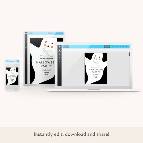 Halloween Ghost Download & Print Invitation Image2