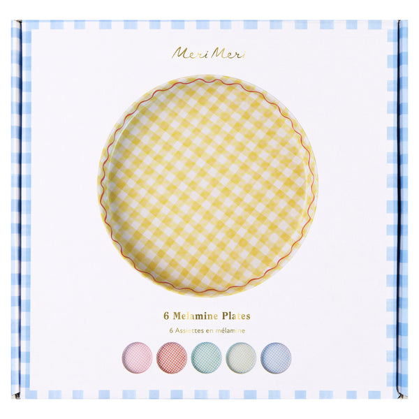 Our large reusable plates have a pretty gingham print design in six cheerful colours, ideal for baby showers, picnics and birthdays. Image10