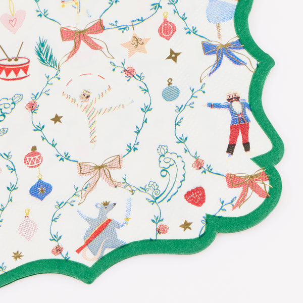 Our small Christmas paper napkins, with a design based on New York City Ballet's The Nutcracker, are stylish and practical. Image2