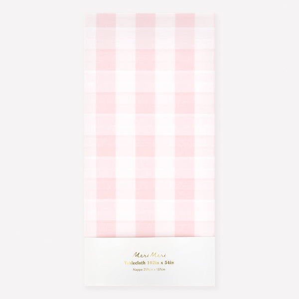 Use our gingham tablecloth, made from quality paper, in a pretty pink colour, for a baby shower, birthday party or a bridal shower. Image1
