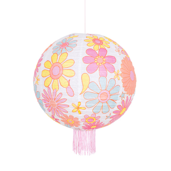 Our paper lanterns set, with 2 round laterns and 1 wavy lantern, feature vibrant flower designs, ideal for a groovy look. Image6