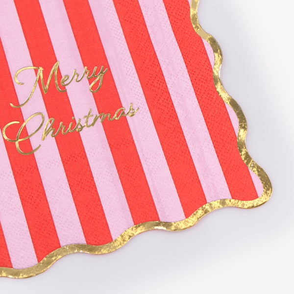 Our striped Christmas party set includes no-snap crackers, plates, napkins, cups and 3 elegant Christmas decorations. Image10