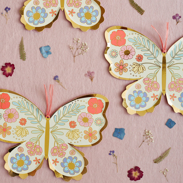 Our party plates, in the shape of a butterfly with lots of floral designs, are so pretty. Image2