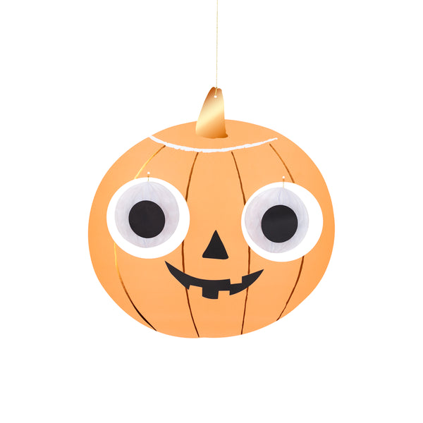 Our Halloween hanging decorations feature a skull, cat and Halloween pumpkin, with happy faces and 3D dangling eyeball details. Image3