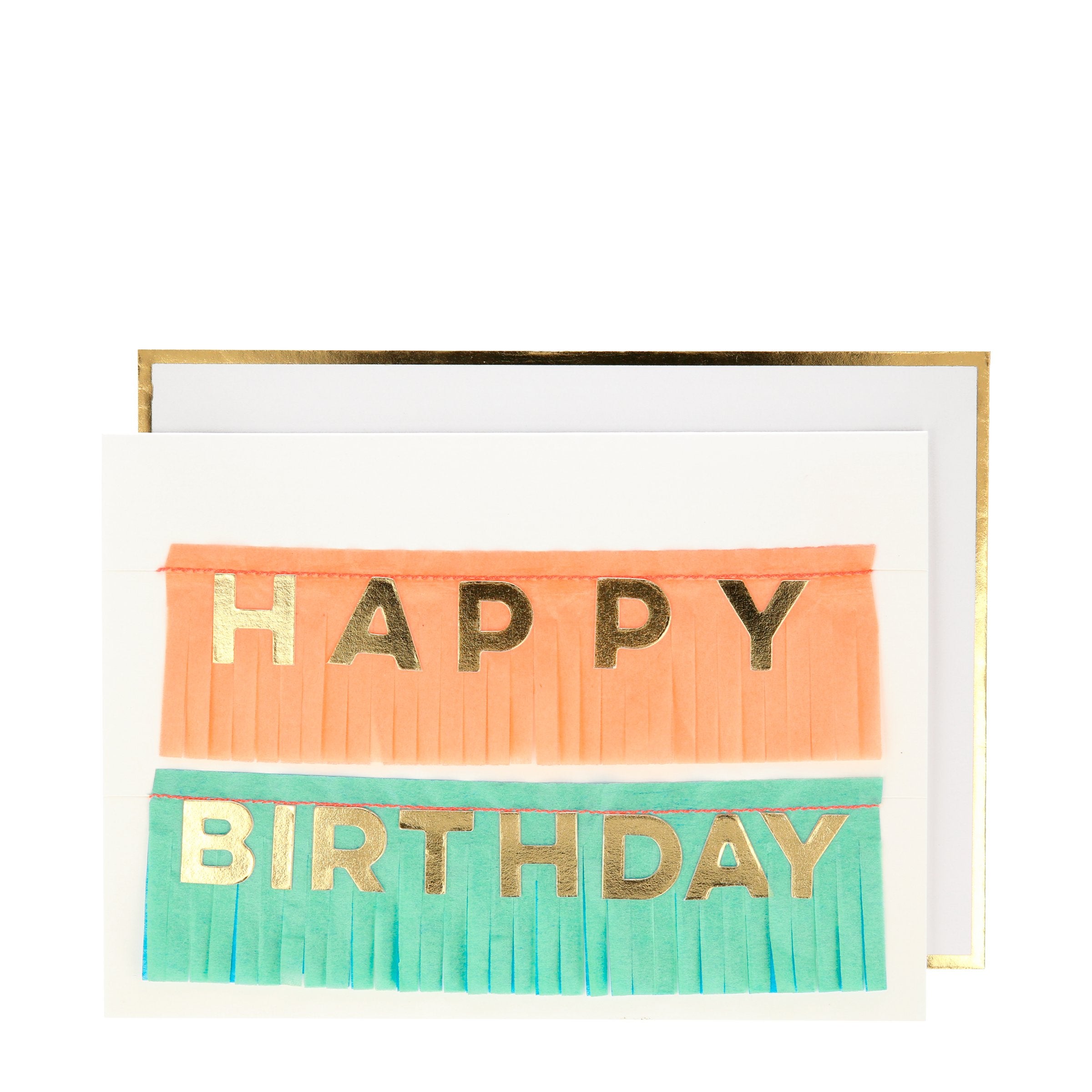 This birthday card is also a birthday garland with gold foil letters.