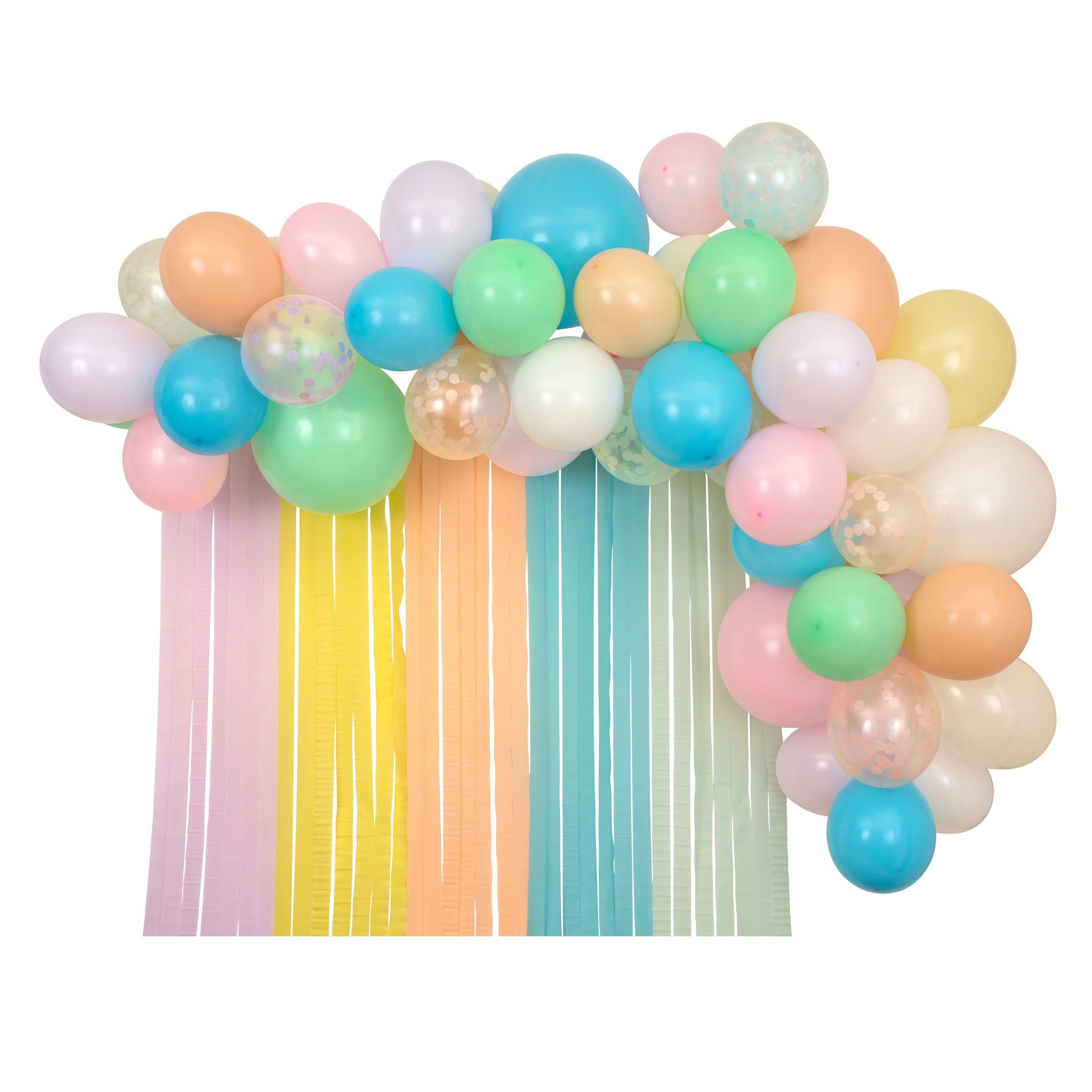 Pastel-Rainbow Party-Decorations Supplies Streamers Garland