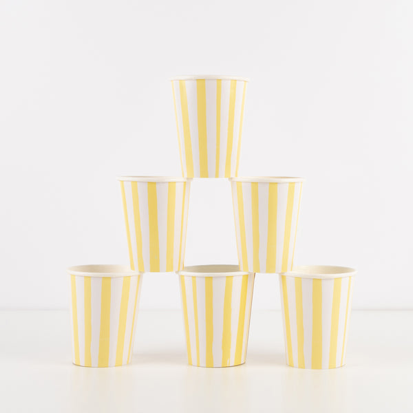 Yellow Stripe Cups