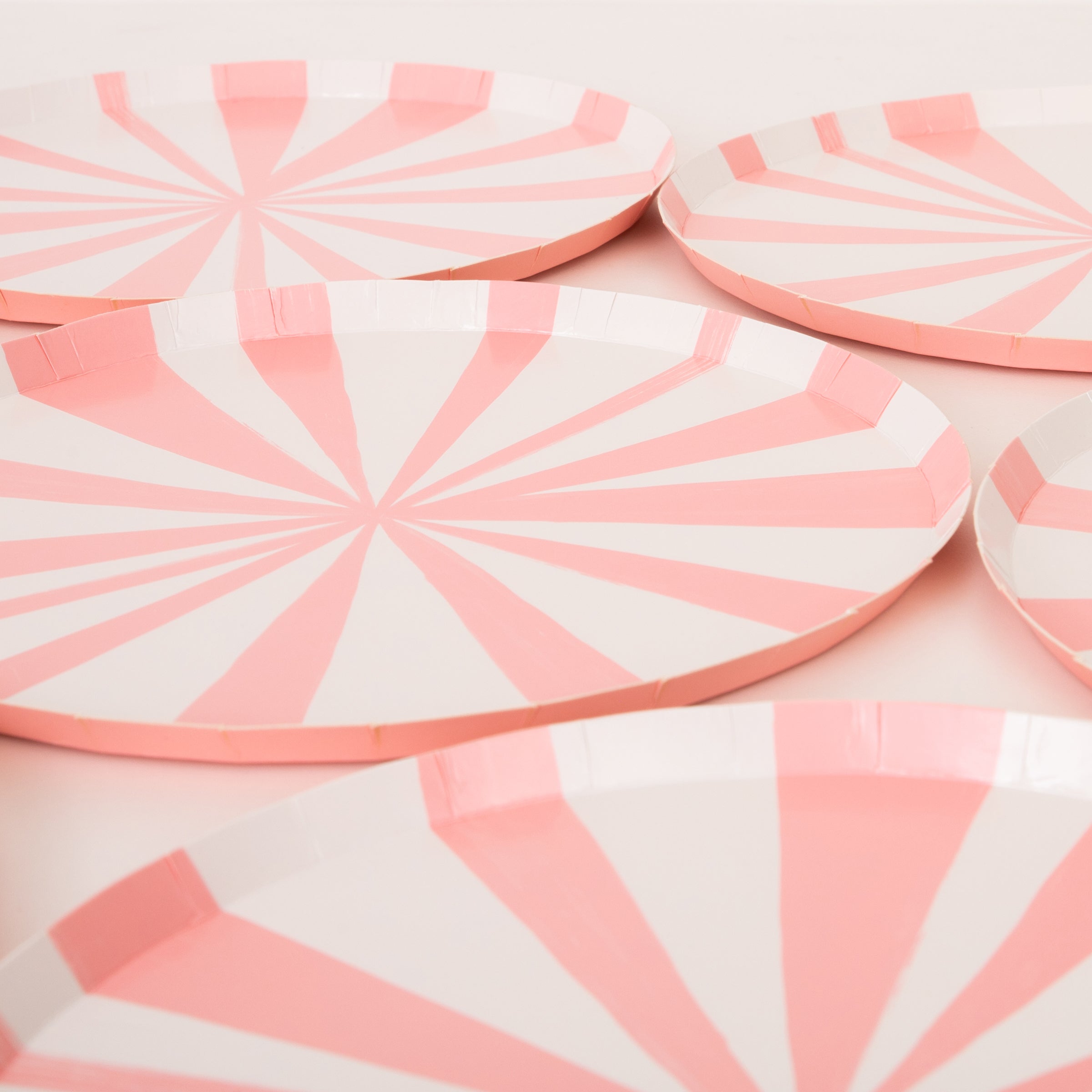 Our small plates, with a pretty pink pink stripe, are ideal as party plates, side plates or cocktail plates.