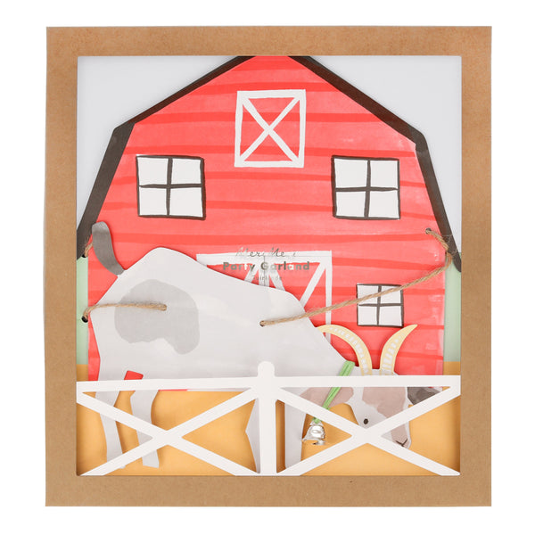 Our long party garland, featuring a tractor and farmyard animals, is perfect for a farm birthday party. Image5