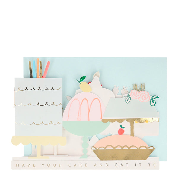 Our 3D birthday card features cakes with pompom embellishments. Image2