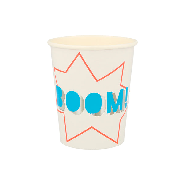 Our party cups, with comic book words, are ideal for a kids birthday party with a superhero theme. Image7