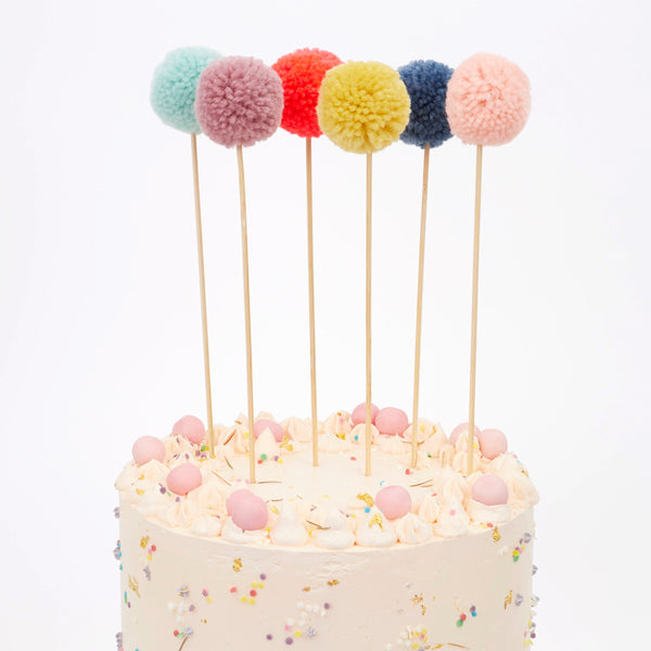 Multi Pompom Cake Toppers Image2