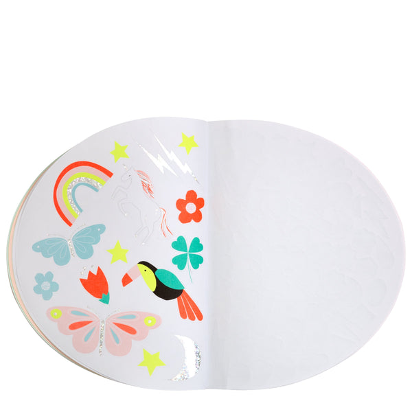 It features 32 sketch pages and 6 pages of rainbow, holographic and alphabet stickers. Image8