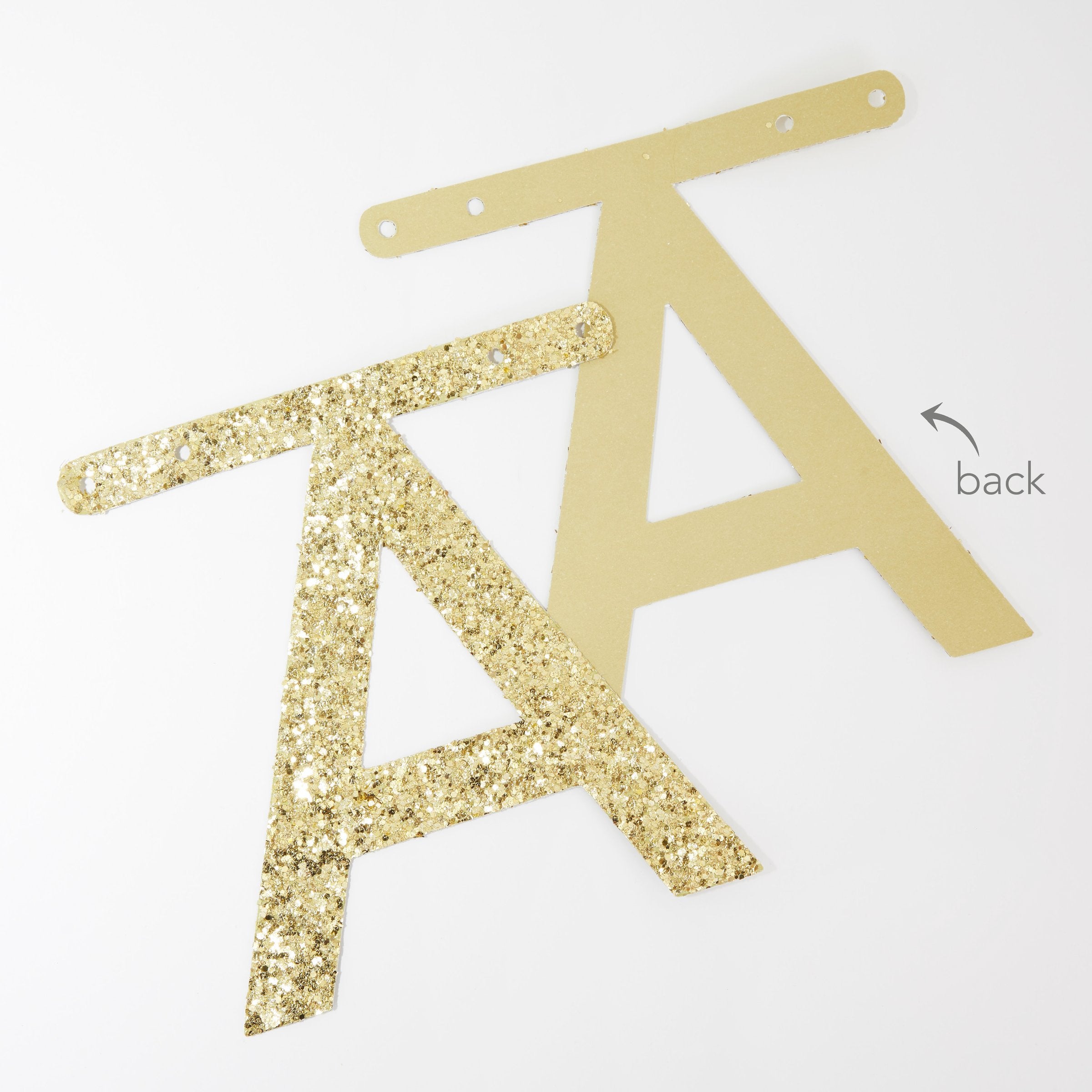 Gold Glitter Letter Garland Kit