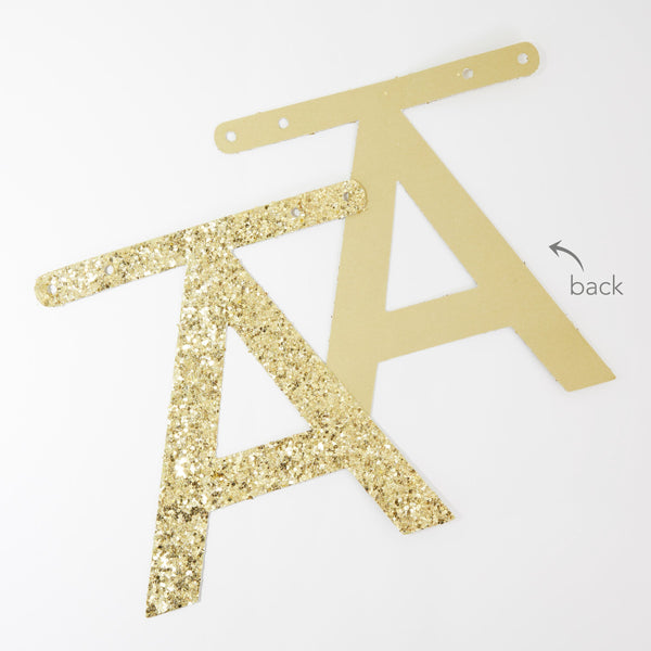Gold Glitter Letter Garland Kit Image3