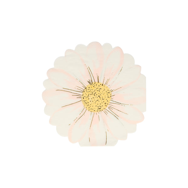 Our flower napkins, beautifully illustrated to look like daisies, have stylish shiny gold foil details.