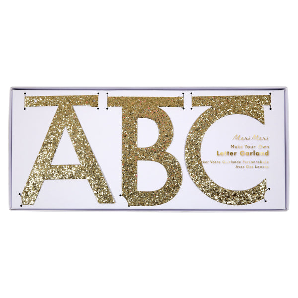 Gold Glitter Letter Garland Kit Image5