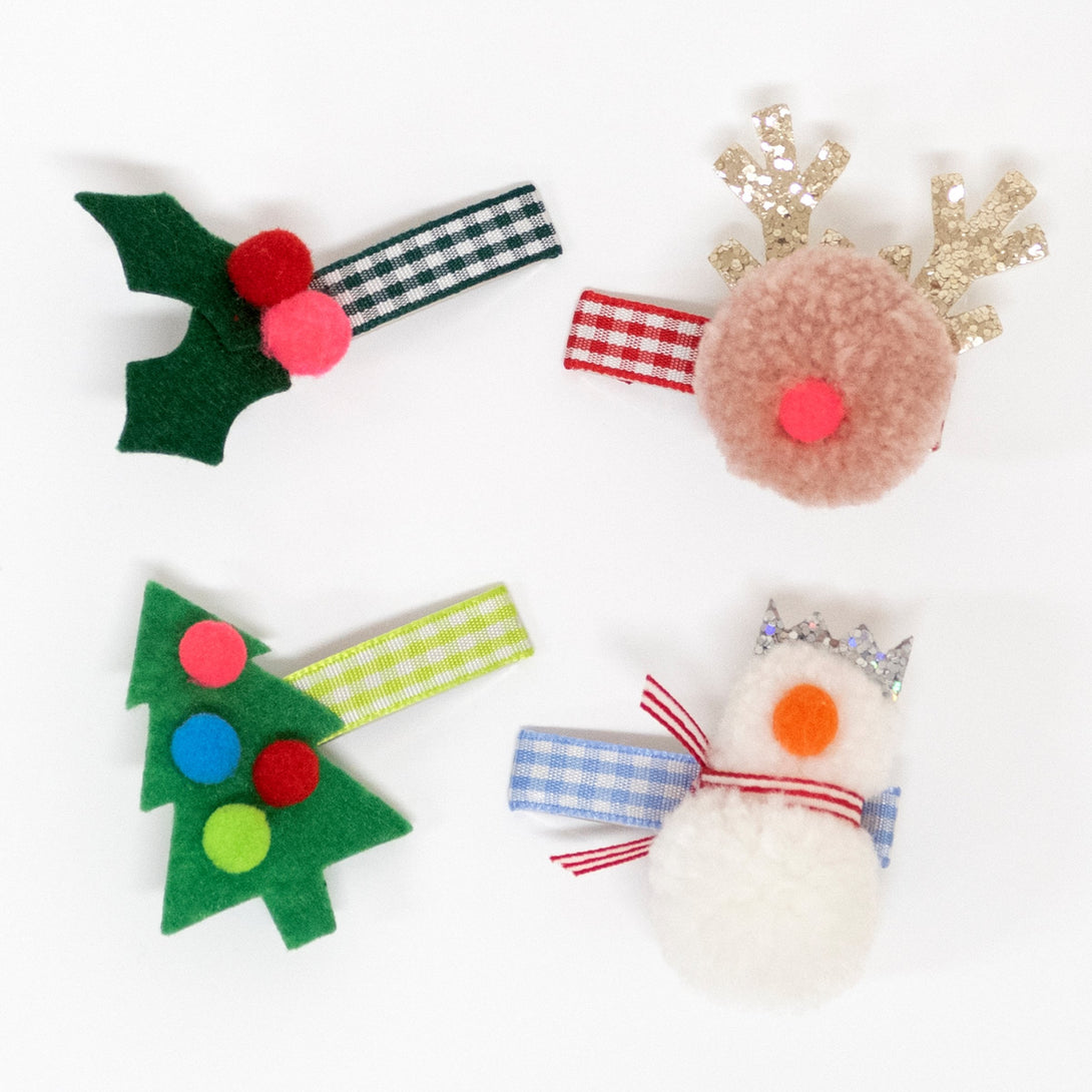 Christmas hair clips are an easy way to achieve the perfect Christmas hair styles.