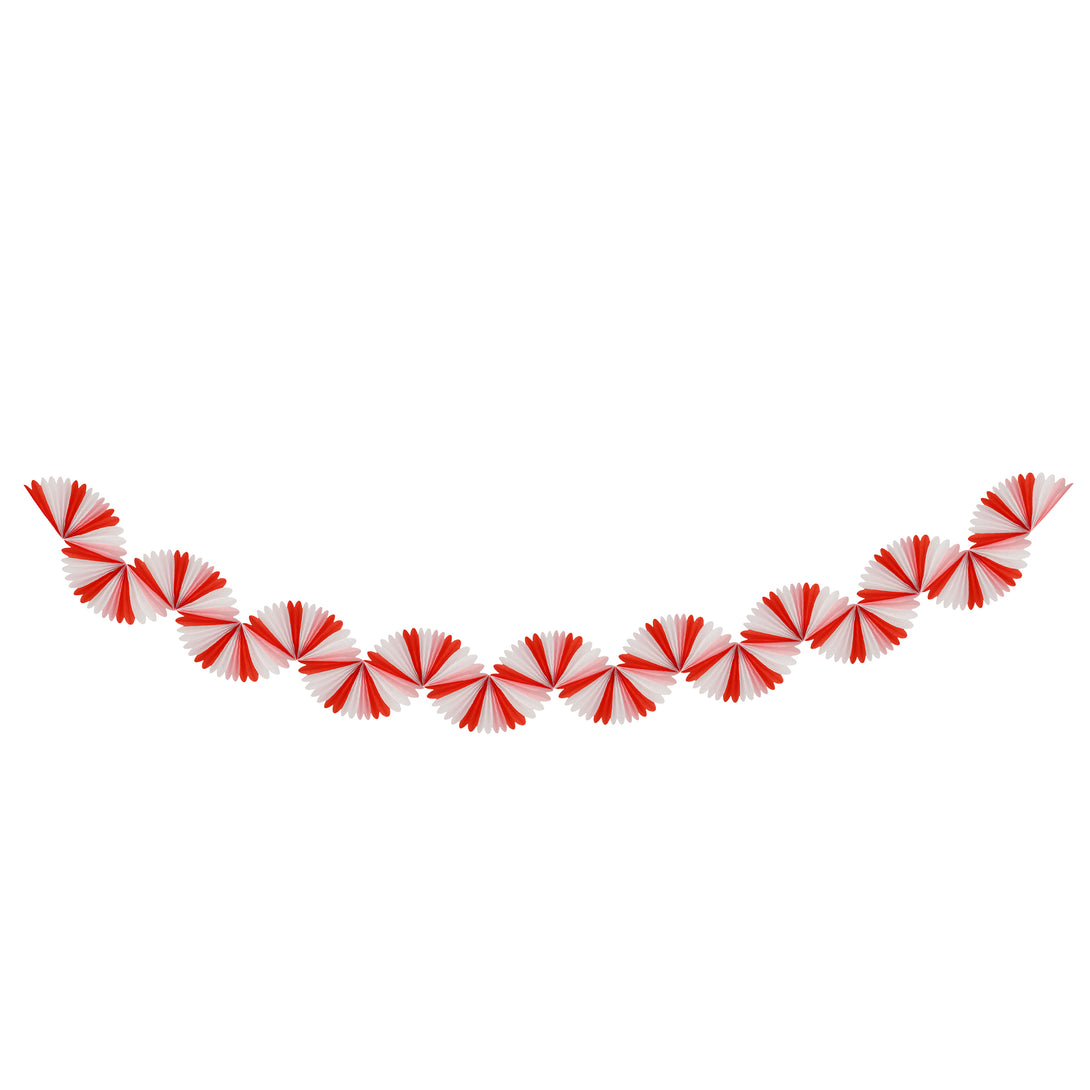 Our honeycomb garland is designed to look like a candy cane decoration, perfect to add to your Christmas party supplies.